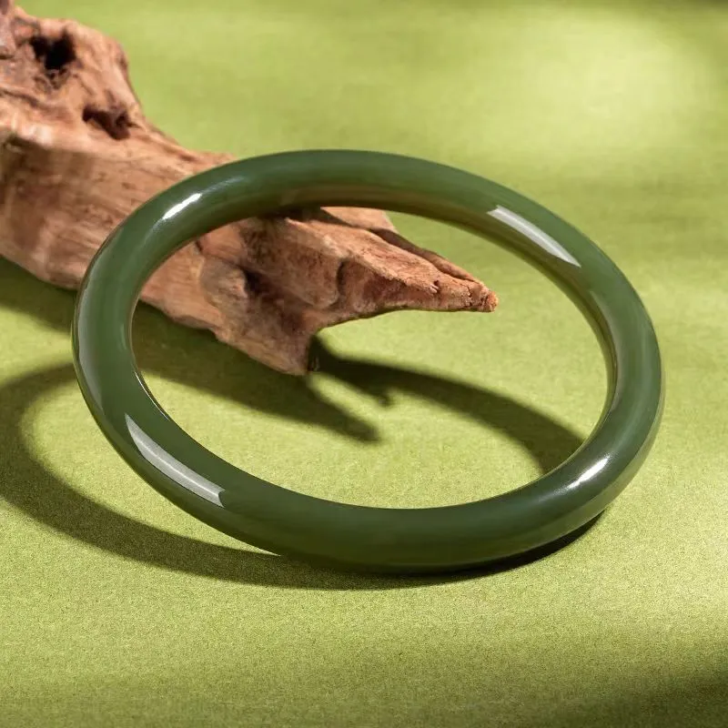 Cuizu Hetian Jade Bangles Green Jade Women's-6