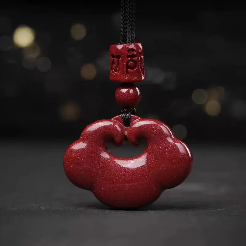 Cuizu Reconstructed Cinnabar Pendants Unisex-2