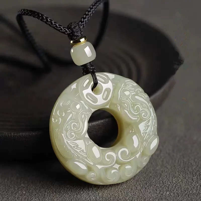 Cuizu Hetian Jade Necklaces Green Jade Unisex-7