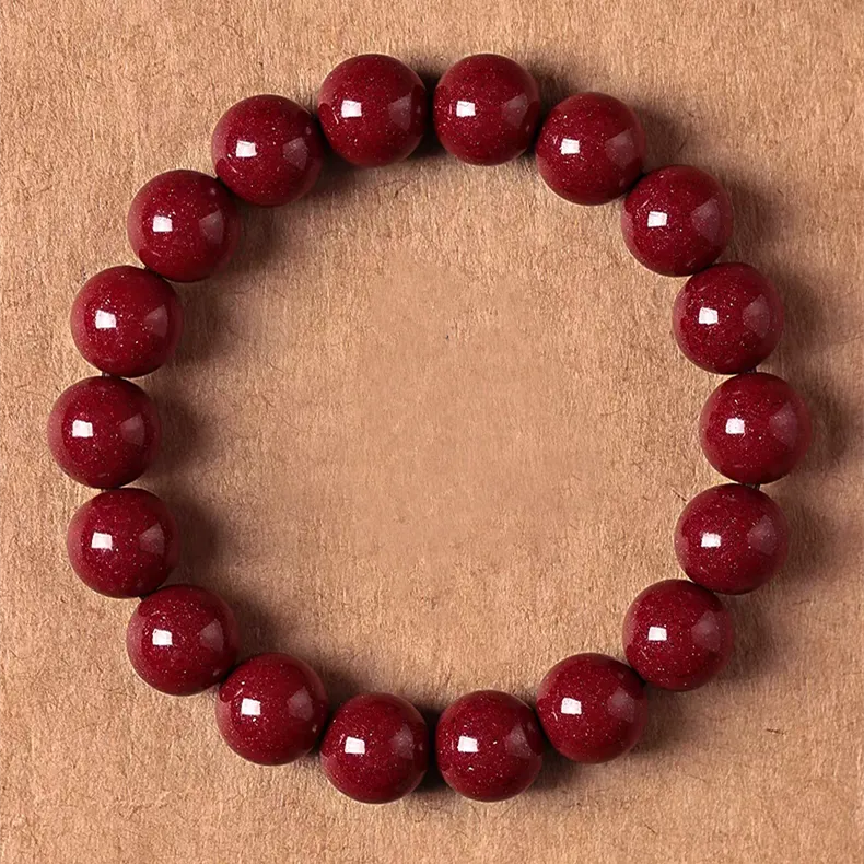 Cuizu Reconstructed Cinnabar Bracelets Unisex-7