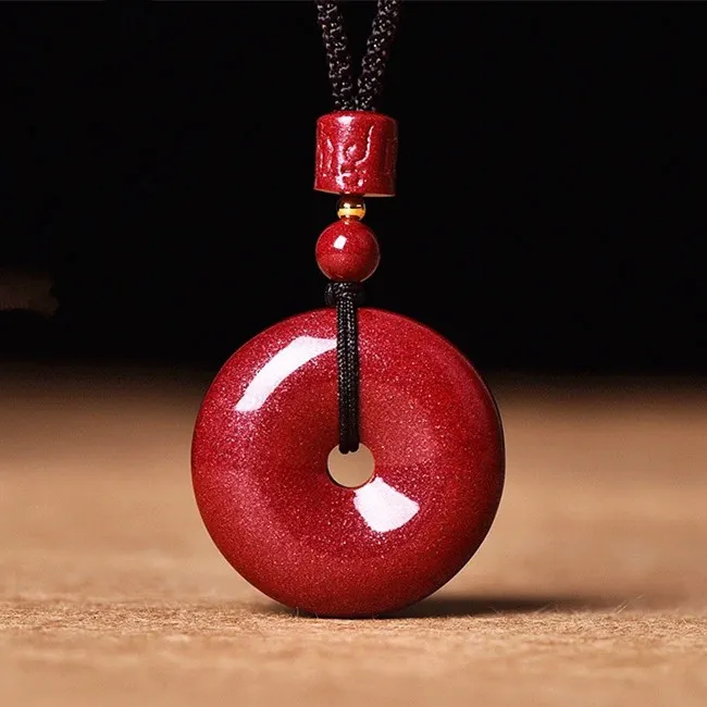 Cuizu Reconstructed Cinnabar Jade Necklaces Unisex-10