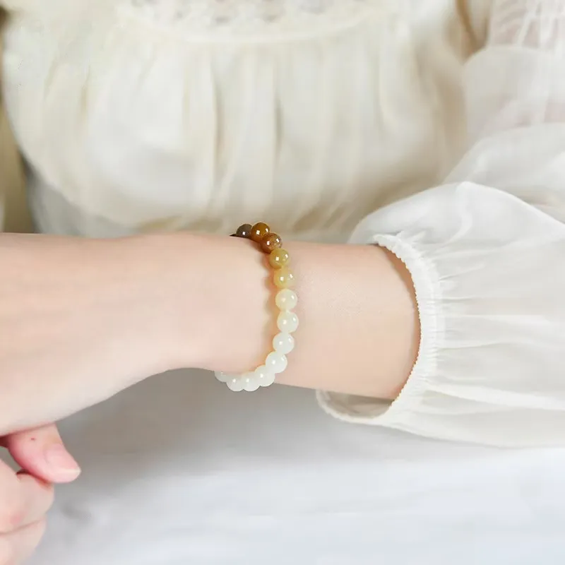 Cuizu Bracelets White Jade/Pale Greenish White Jade Unisex-3