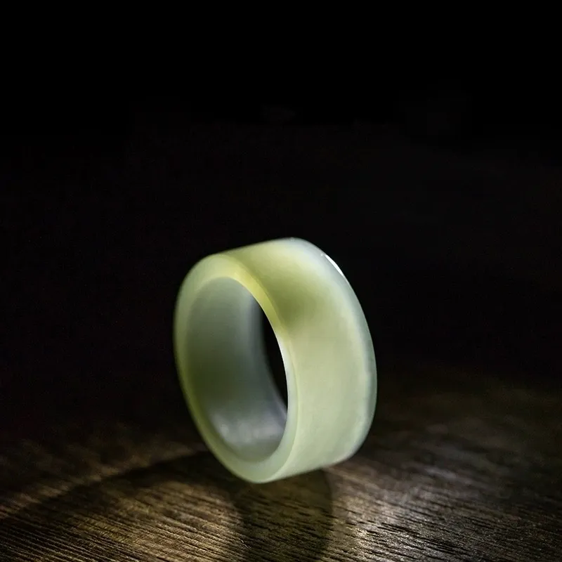 Cuizu Hetian Jade Rings Unisex Green Jade-4