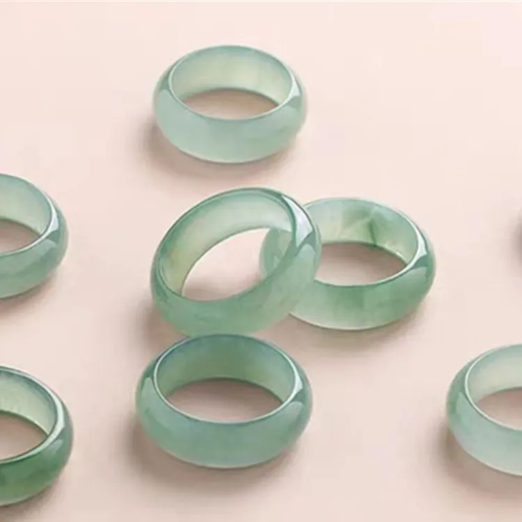 Cuizu Glutinous Jade Jadeite Rings Unisex-2