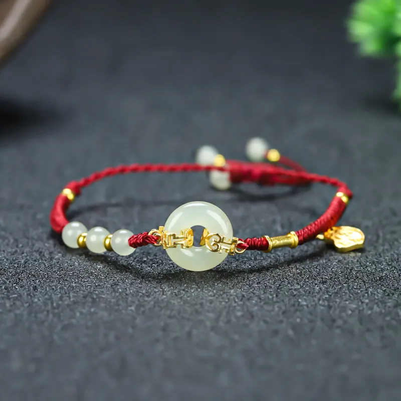Cuizu Hetian Jade Bracelets White Jade/Pale Greenish White Jade Unisex-4