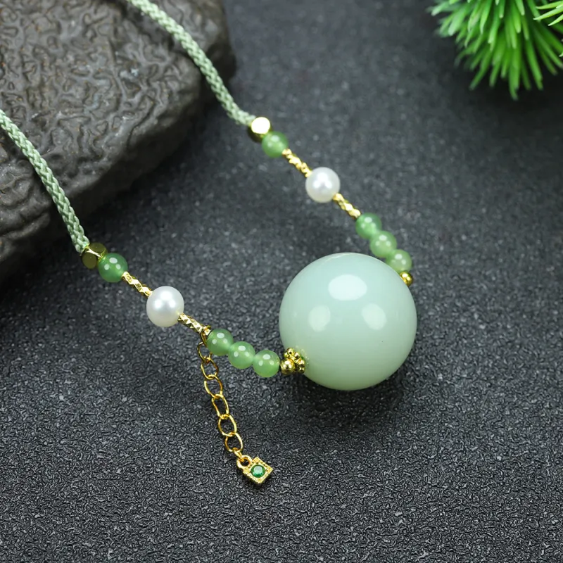 Cuizu Hetian Jade Pendants Green Jade Women's-5