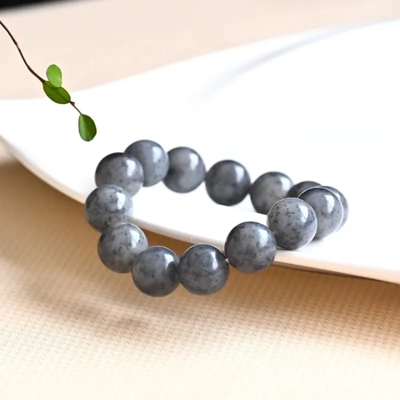 Cuizu Hetian Jade Bracelets Unisex Blue And White-2