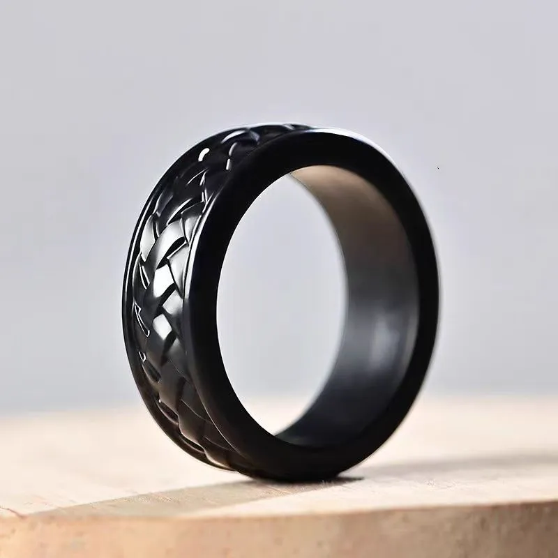 Cuizu Hetian Jade Rings Green Jade Unisex-1