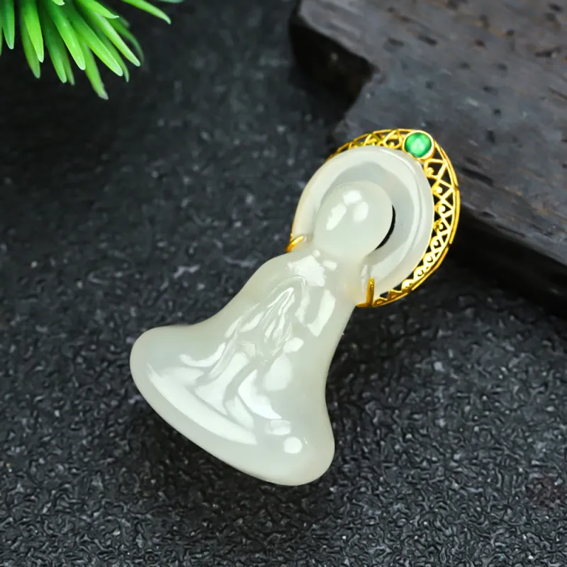 Cuizu Pendants White Jade/Pale Greenish White Jade Unisex-4