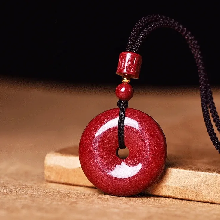 Cuizu Reconstructed Cinnabar Jade Necklaces Unisex-1