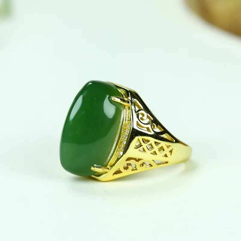 Cuizu Hetian Jade Jade Rings Men's Jasper-3