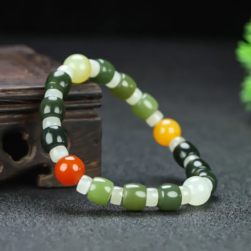 Cuizu Hetian Jade Bracelets White Jade/Pale Greenish White Jade Unisex-2