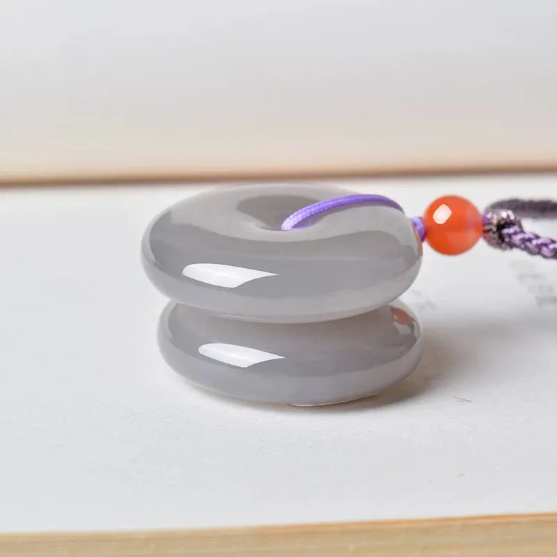 Cuizu Hetian Jade Necklaces Smoky Purple Unisex-3