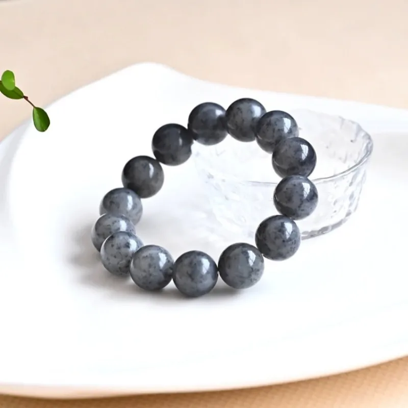 Cuizu Hetian Jade Bracelets Unisex Blue And White-3