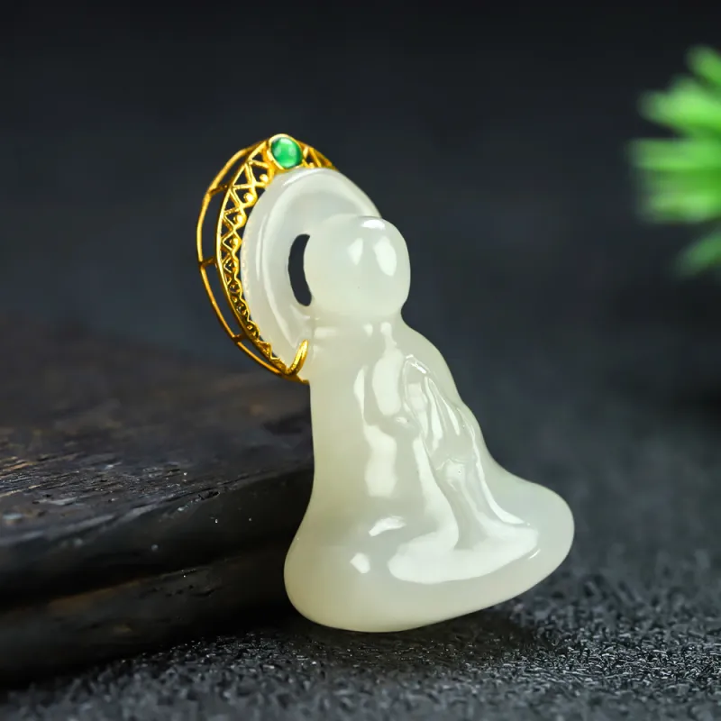 Cuizu Pendants White Jade/Pale Greenish White Jade Unisex-2
