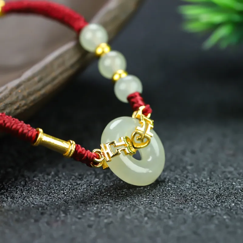 Cuizu Hetian Jade Bracelets White Jade/Pale Greenish White Jade Unisex-1