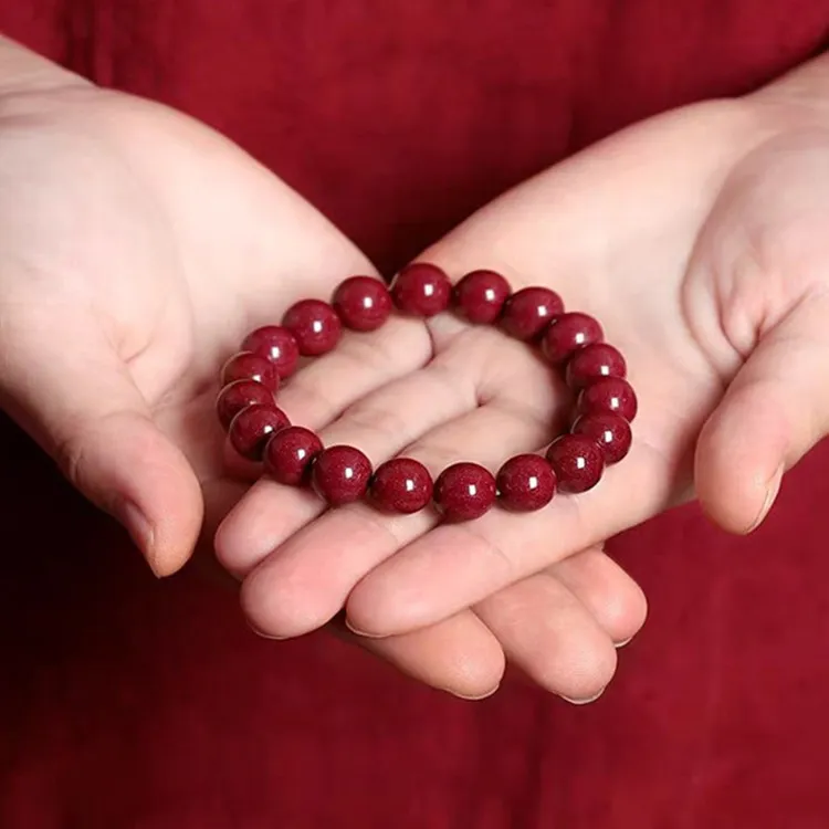 Cuizu Reconstructed Cinnabar Bracelets Unisex-10