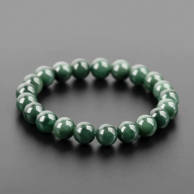 Cuizu Glutinous Jade Oil Cyan Advanced Touch Jadeite Bracelet Unisex-4