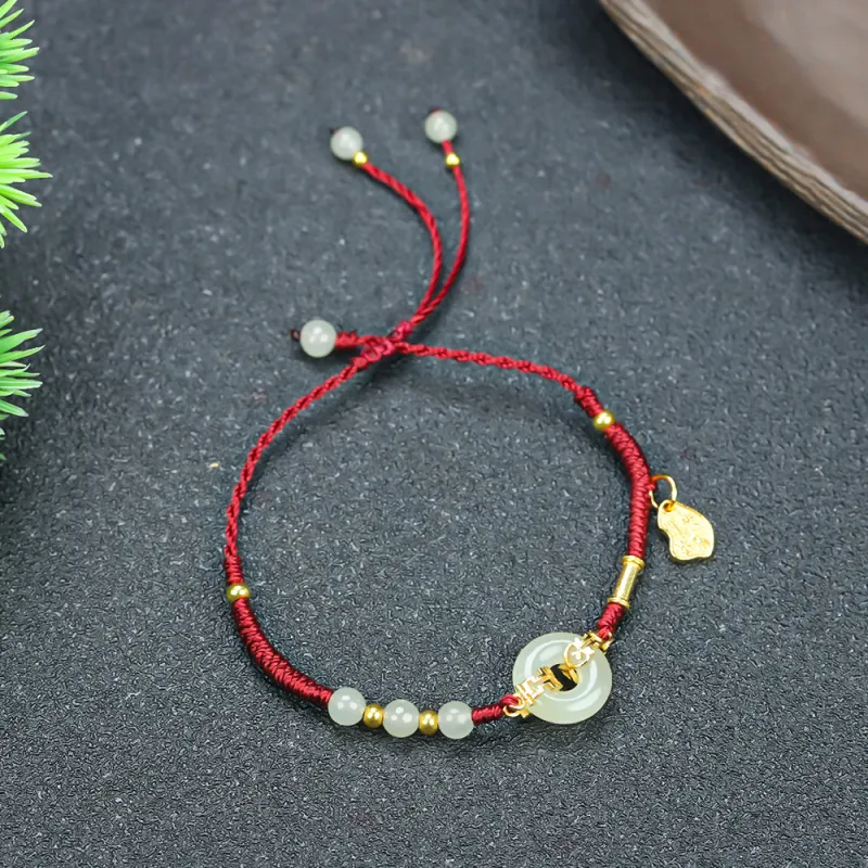 Cuizu Hetian Jade Bracelets White Jade/Pale Greenish White Jade Unisex-5