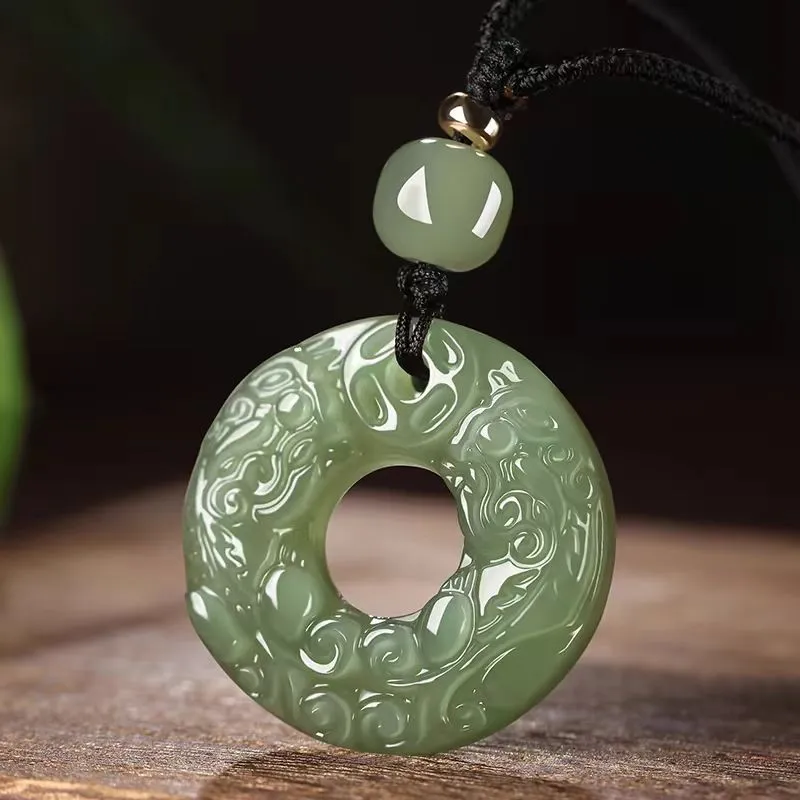 Cuizu Hetian Jade Necklaces Green Jade Unisex-2