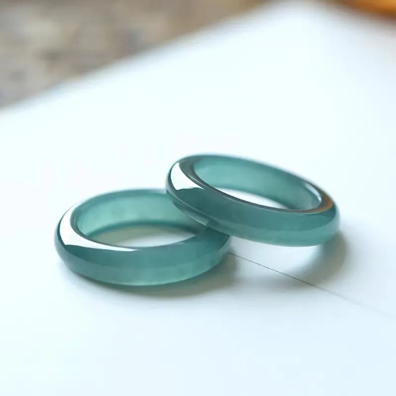 Cuizu Glutinous Jade Rings Unisex-11