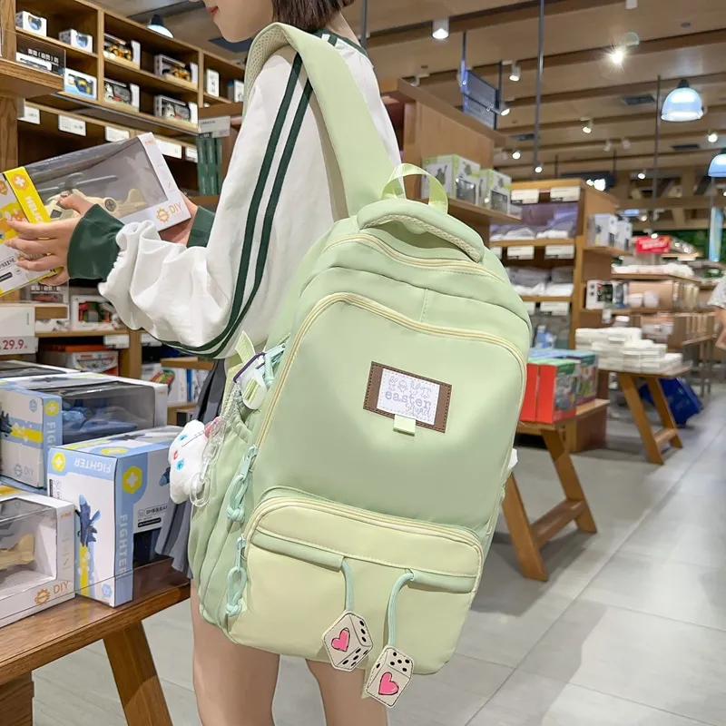 ALOENEY Nylon Backpack Unisex Multicolor-3