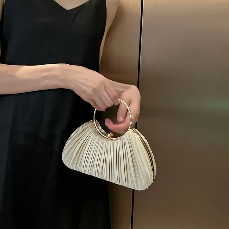 ALOENEY Polyester Clutch Handbag Women's Black/Ecru-4