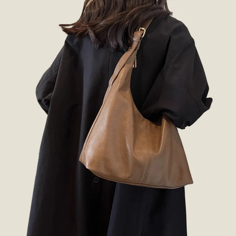 ROSEROOEN PU Tote Bag Shoulder Bag Crossbody Bag Regular Women's Black/Coffee/Brown/Mud-30
