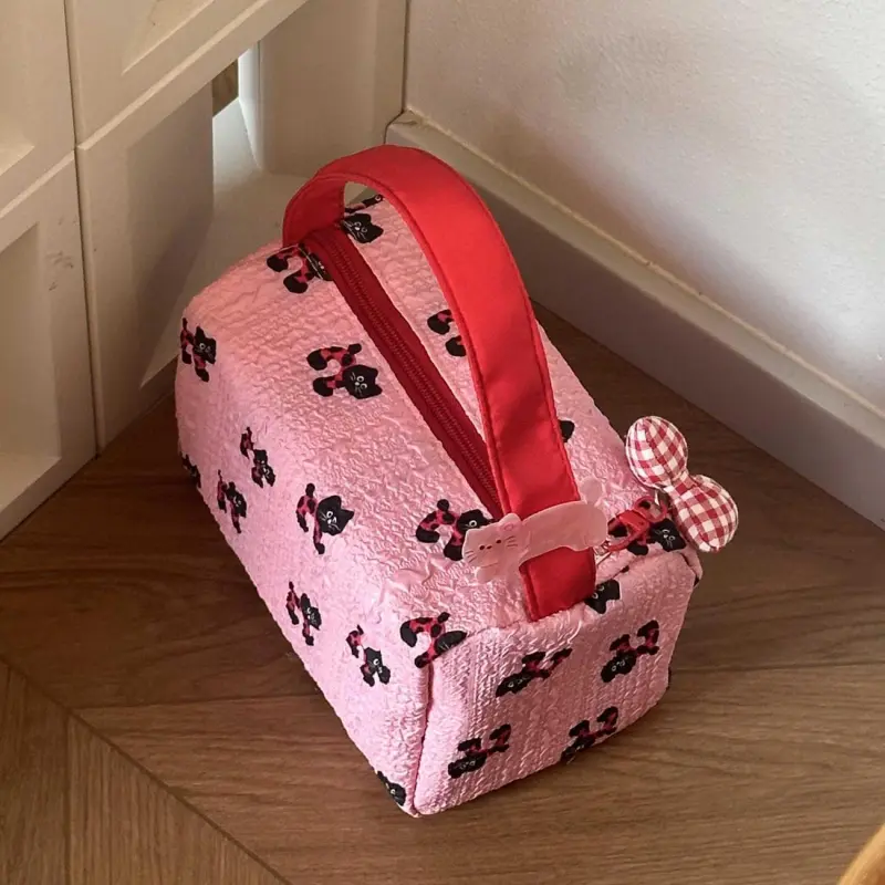 ALOENEY Polyester Makeup Bag Regular Women's Pink-3