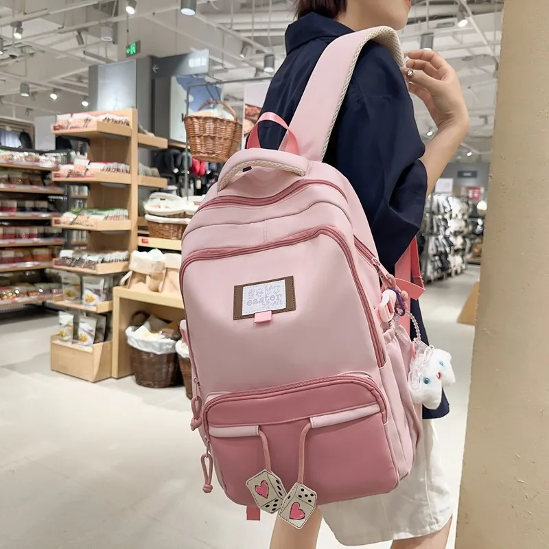 ALOENEY Nylon Backpack Unisex Multicolor-6