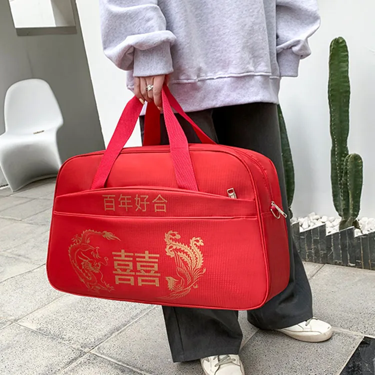 ALOENEY Oxford Travel Bag Unisex Red-1