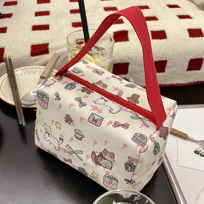 ALOENEY PU Makeup Bag Women's Red-2