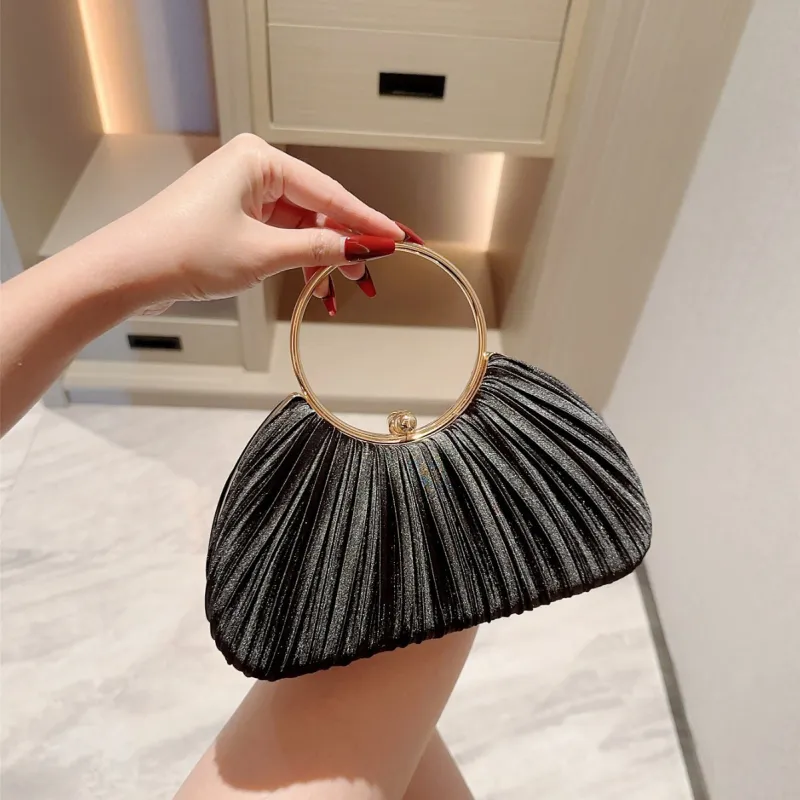 ALOENEY Polyester Clutch Handbag Women's Black/Ecru-2