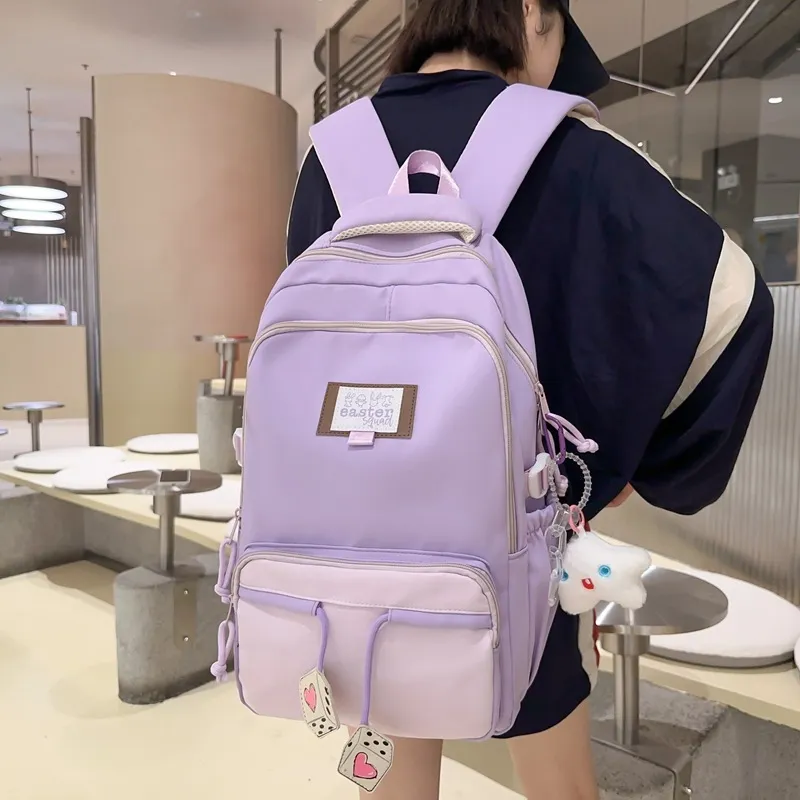 ALOENEY Nylon Backpack Unisex Multicolor-1
