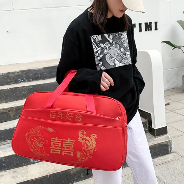 ALOENEY Oxford Travel Bag Unisex Red-2