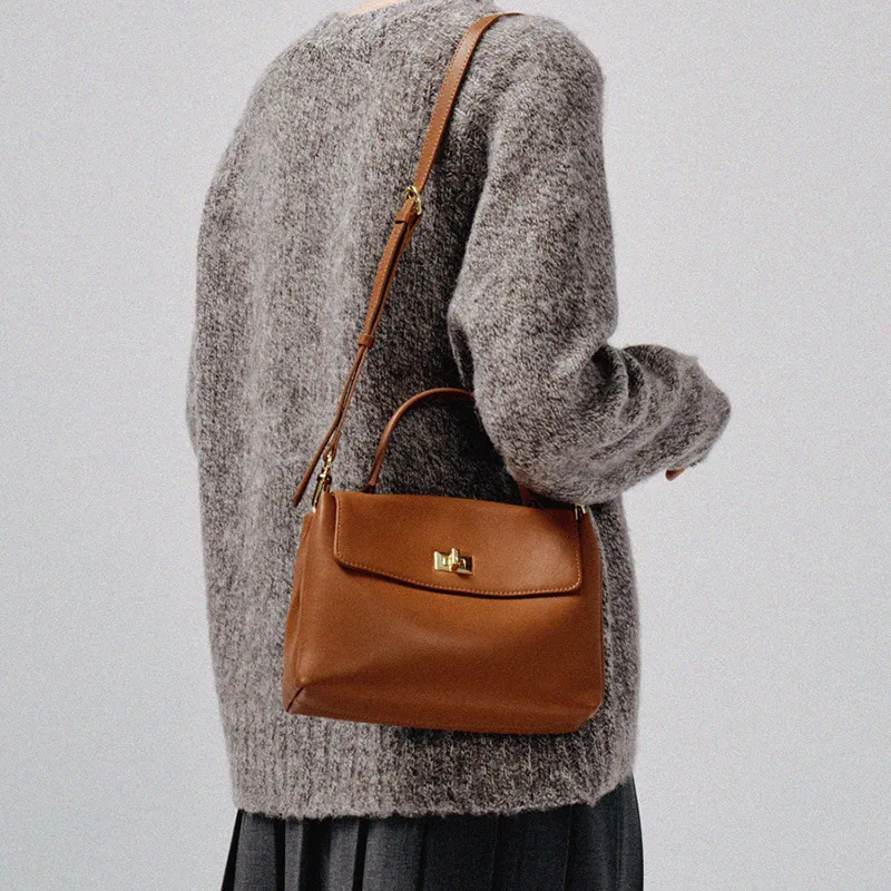 ALOENEY Cow Leather Shoulder Bag, Handbag Women's Multicolor-3