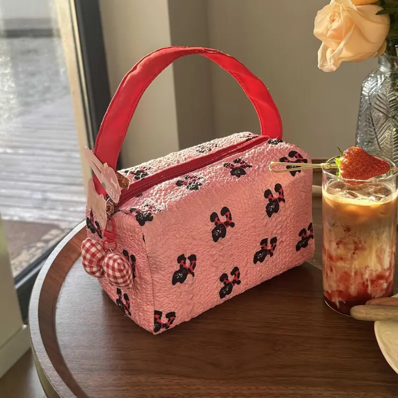 ALOENEY Polyester Makeup Bag Regular Women's Pink-4
