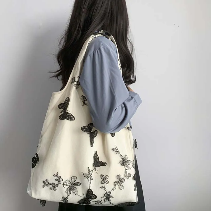 ALOENEY Canvas Handbag, Shoulder Bag Women's-2