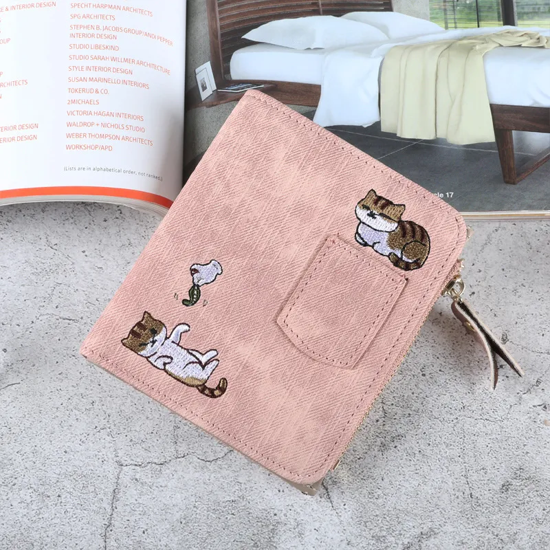 ALOENEY PU Wallet Women's Light Pink/Blue/Black/Gray-1