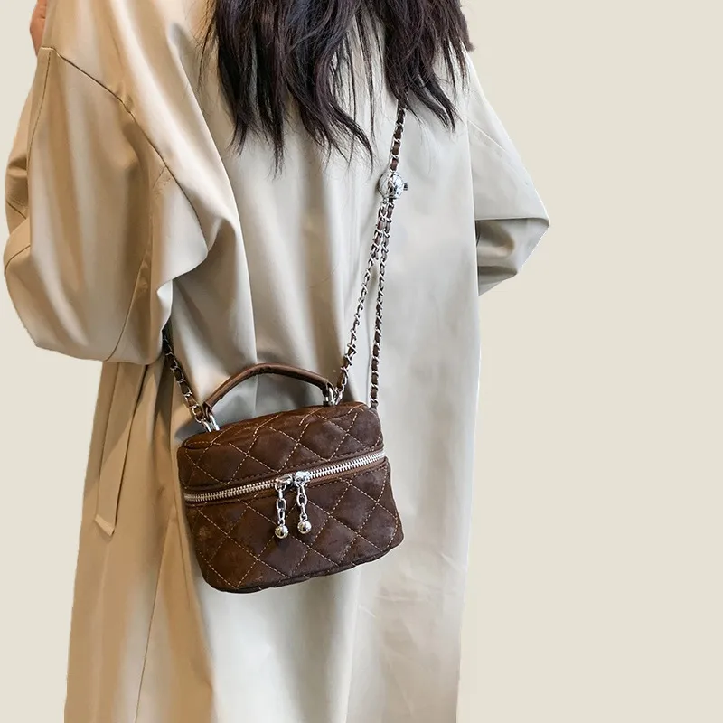 ALOENEY PU One Shoulder Handbags Mini Women's White, Brown-4
