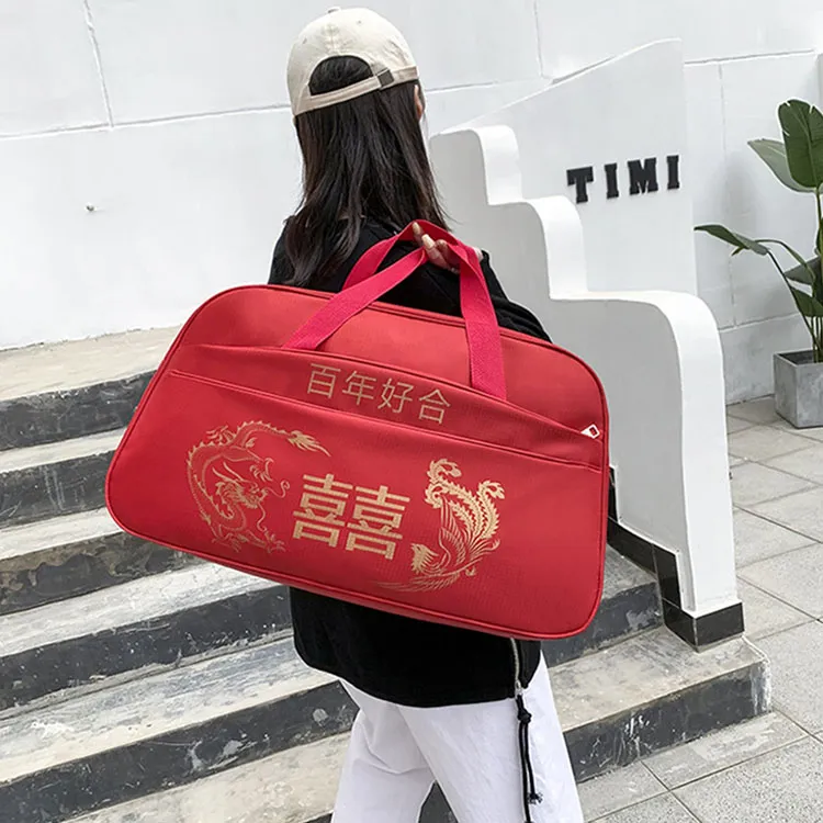 ALOENEY Oxford Travel Bag Unisex Red-3