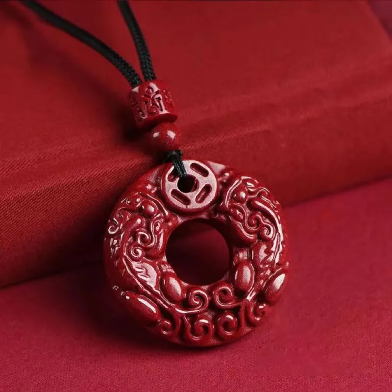 Asia Star Reconstructed Cinnabar Necklaces Women's-2