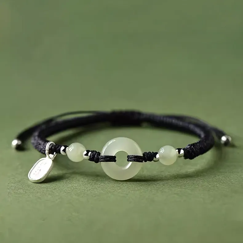 Asia Star Bracelets Pale Greenish White Jade Women's-1