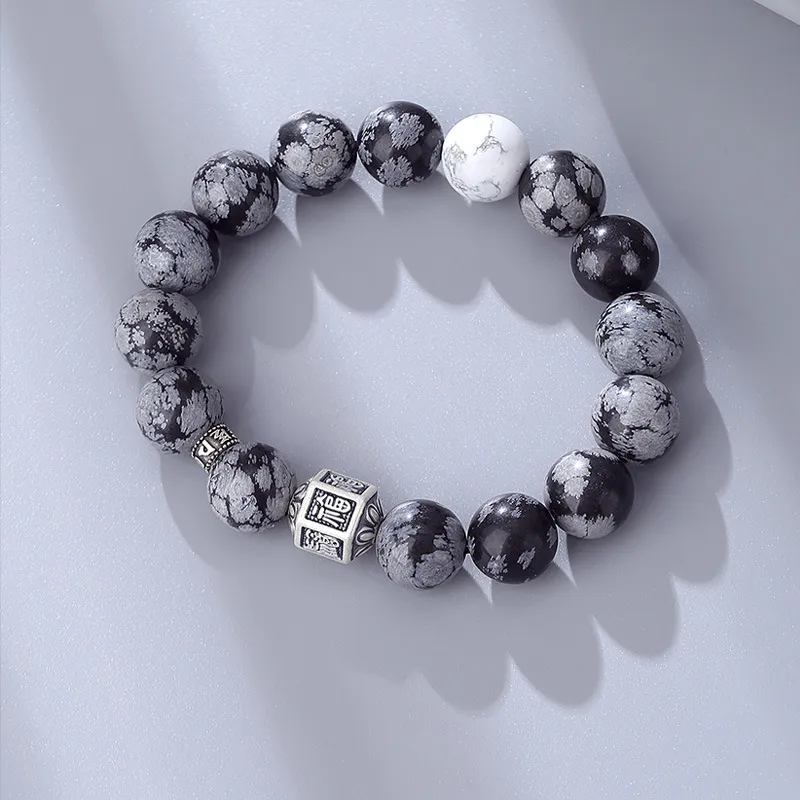 Asia Star Snowflake Obsidian Bracelets Men's-4