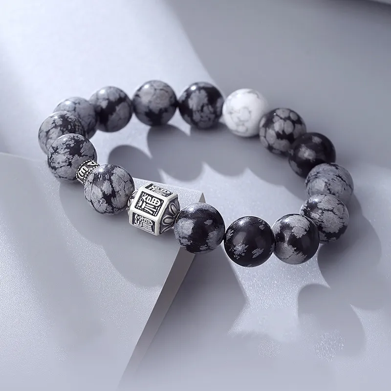 Asia Star Snowflake Obsidian Bracelets Men's-3