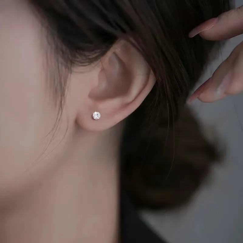 Asia Star 999 Fine Silver Stud Earrings Women's-4
