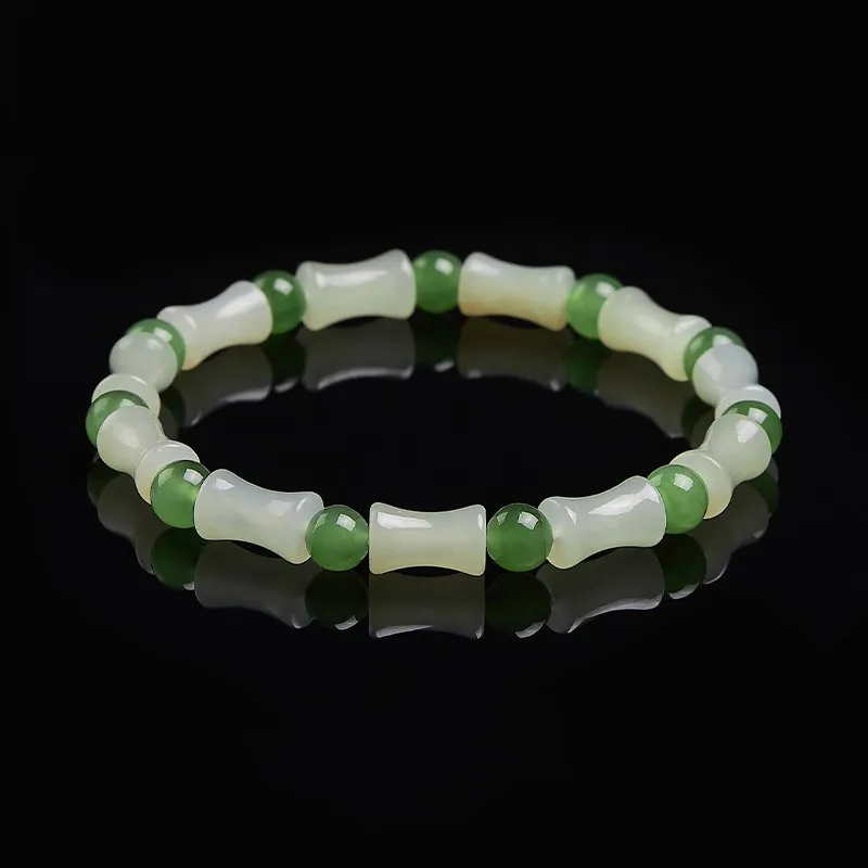 Asia Star Bracelets Pale Greenish White Jade Women's-1