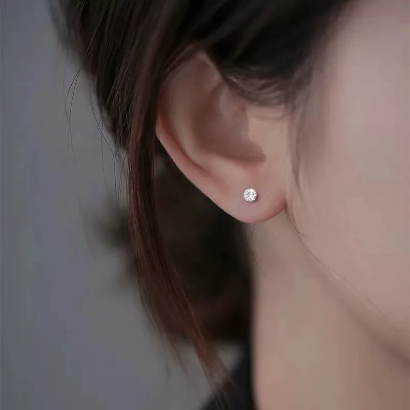 Asia Star 999 Fine Silver Stud Earrings Women's-3