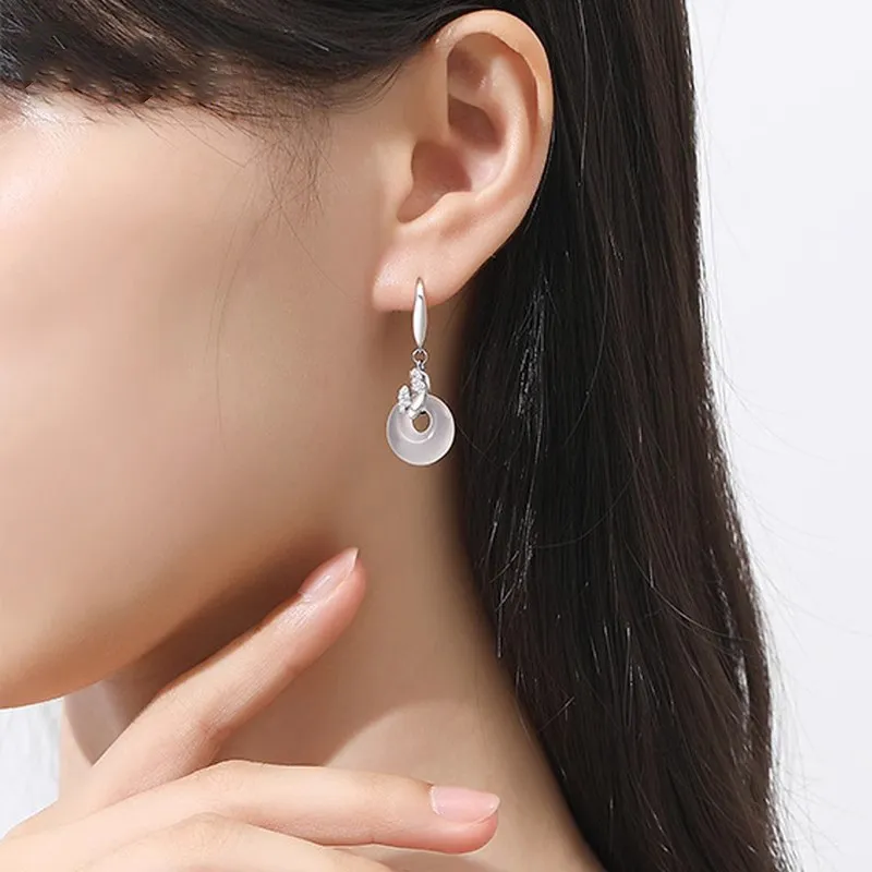 Asia Star Chalcedony Earrings Women's-3