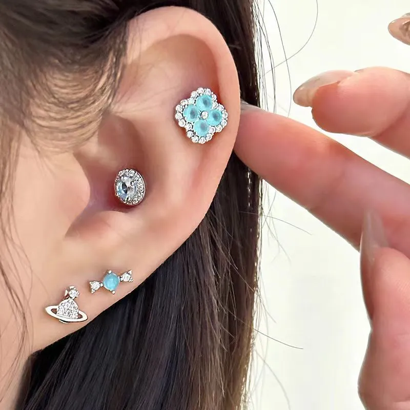 Asia Star Titanium Steel Stud Earrings Women's-3